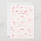 花嫁の最後のロデオ ピンク & レッド 招待状 (裏面)