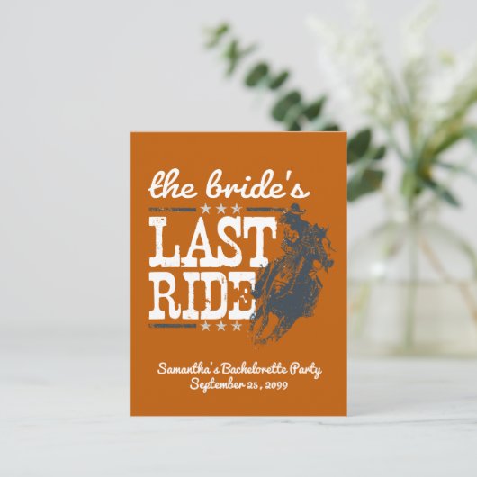 花嫁の最後の乗り物を燃やしたオレンジ ポストカード (スタンド正面)