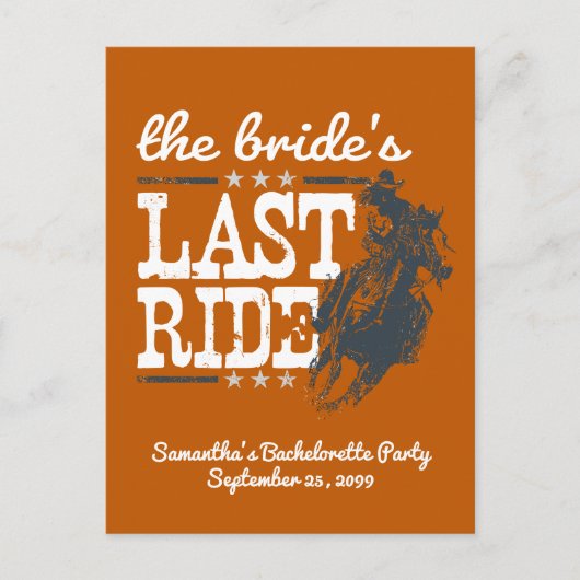 花嫁の最後の乗り物を燃やしたオレンジ ポストカード (正面)