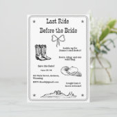 花嫁の最後の乗馬 ウエスタンスタイルのブライズメイドパーティー セーブザデート (スタンド正面)