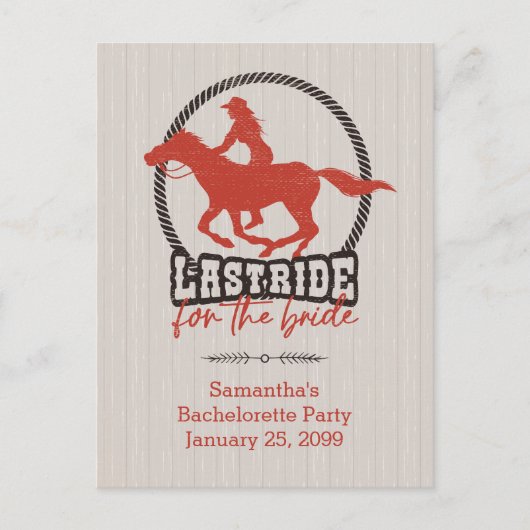 花嫁の最後の騎乗 ラスト ライド フォー ザ ブライド ポストカード (正面)