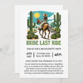 花嫁の最後の騎乗 独身最後の旅 バチェロレッテパーティー 招待状 (正面/裏面)