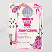 花嫁の最後の騎乗  Bachelorette 週末の予定 招待状 (正面/裏面)