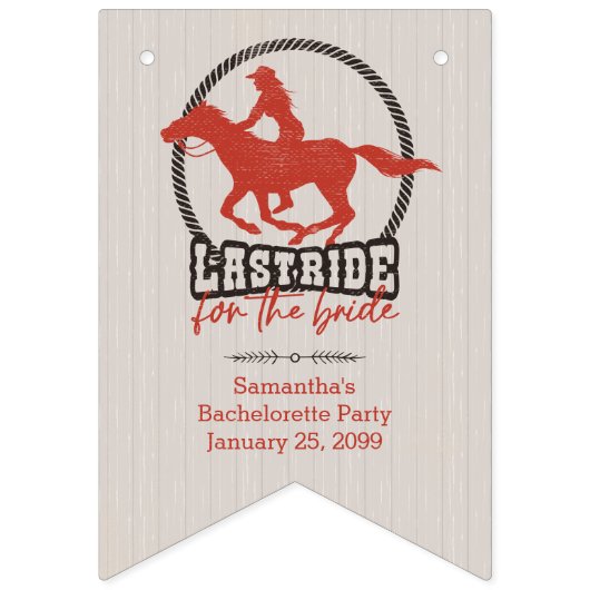 花嫁の最後の騎馬ショー バンティングフラッグ (第1の旗)