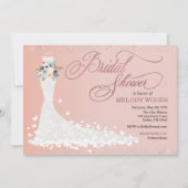 花嫁の服のブライダルシャワーの招待状 招待状 (正面)