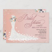 花嫁の服のブライダルシャワーの招待状 招待状 (正面/裏面)