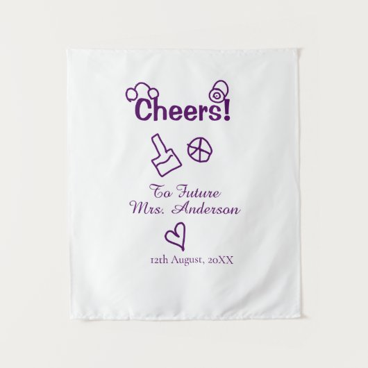 花嫁の未来に乾杯！ 紫の落書きさん タペストリー (正面)