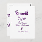 花嫁の未来に乾杯！ 紫の落書きさん ポストカード (正面/裏面)