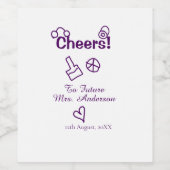 花嫁の未来に乾杯！ 紫の落書きさん ワインラベル (シングルラベル)