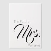 花嫁の未来のブライズシャワー ベラム紙招待状 (正面)