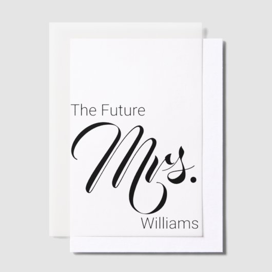 花嫁の未来のブライズシャワー ベラム紙招待状 (オフセット)