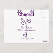 花嫁の未来のMrs.（名前）パープルドードルおめでとう ポストカード (裏面)