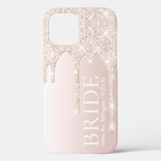 花嫁の未来ミセス赤面ピンクグリッタードリップ Case-Mate iPhoneケース (裏面)