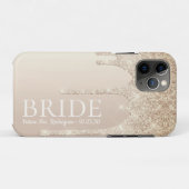 花嫁の未来ミセス金ゴールドグリッタードリップ Case-Mate iPhoneケース (裏面(横))