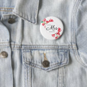 花嫁の未来ミセス・ホワイト結婚フローラ 缶バッジ (インサイチュ)