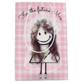 花嫁の棒人間ガール（ブーケ付き） ミディアムペーパーバッグ (正面)