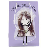 花嫁の棒人間ガール(ブーケ付き) ミディアムペーパーバッグ (正面)