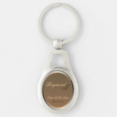 花嫁の楕円形Keychainのカスタマイズ可能な父 キーホルダー (正面)