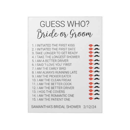 花嫁の正体当てゲーム ノートパッド (回転)