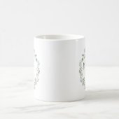 花嫁の母のためのセージグリーニーボタニカルリース コーヒーマグカップ (中央)