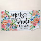 花嫁の母のためのパーソナライズされたウェディングギフト ビーチタオル (正面)