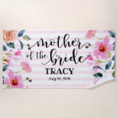 花嫁の母のためのパーソナライズされたウェディングギフト ビーチタオル (正面)