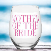 花嫁の母のためのピンクのモダンでエレガントなカスタムギフト ステムなしワイングラス