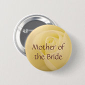 花嫁の母のための白いバラ 缶バッジ (正面&裏面)