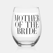 花嫁の母のための黒モダンエレガントカスタムギフト ステムなしワイングラス (正面)