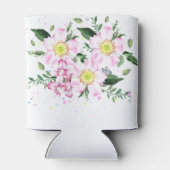 花嫁の母のピンクの花の水彩結婚式 缶クーラー (裏面)