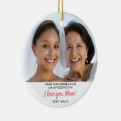 花嫁の母の写真のパーソナライズされたクリスマス セラミックオーナメント (右)
