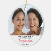 花嫁の母の写真のパーソナライズされたクリスマス セラミックオーナメント (左)