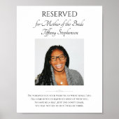 花嫁の母の写真を保存する席 結婚記念 ポスター (正面)