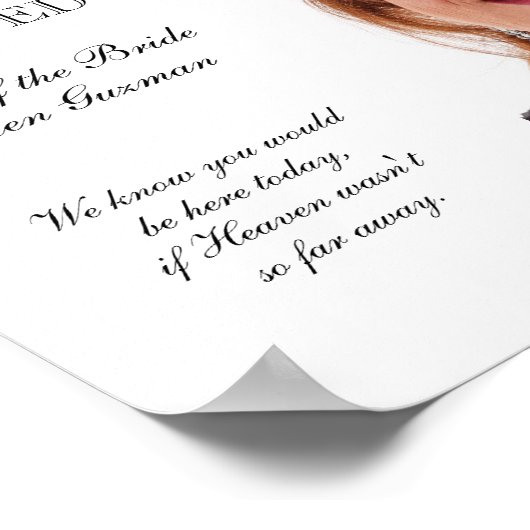 花嫁の母の写真記念席 ウェディング ポスター (角)