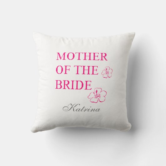 花嫁の母の名前モノグラム熱帯フローラ クッション (裏面)