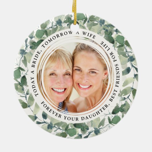 花嫁の母の形見の詩の写真 セラミックオーナメント (裏面)