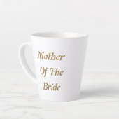 花嫁の母の母の金ゴールドホワイトギフトの好意 カフェラテマグ (左アングル)