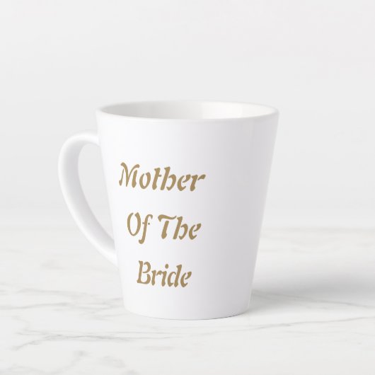 花嫁の母の母の金ゴールドホワイトギフトの好意 カフェラテマグ (左アングル)