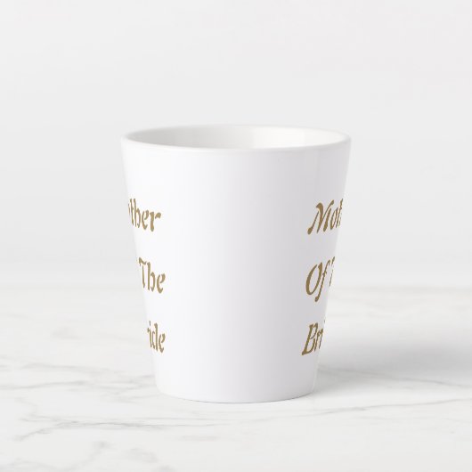 花嫁の母の母の金ゴールドホワイトギフトの好意 カフェラテマグ (正面)