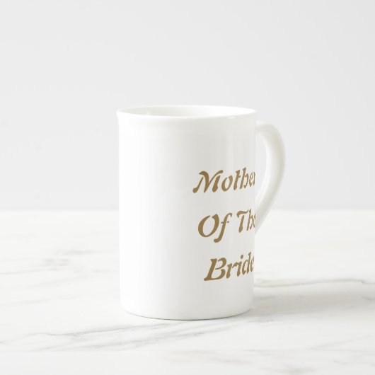 花嫁の母の母の金ゴールドホワイトギフトの好意 ボーンチャイナマグカップ (正面右)