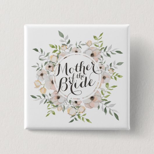 花嫁の母の水彩ピンボタン 缶バッジ (正面)
