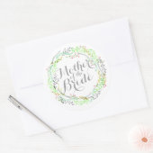 花嫁の母の水彩画結婚のステッカー ラウンドシール (封筒)