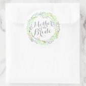 花嫁の母の水彩画結婚のステッカー ラウンドシール (バッグ)