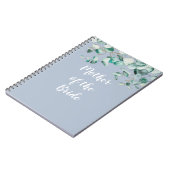 花嫁の母の父ダスティーパーソナライズされたブルー ノートブック (左側)