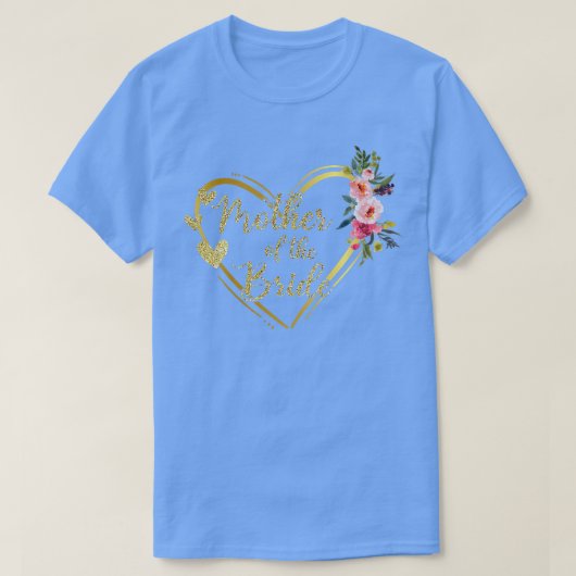 花嫁の母の花 ゴールド グリッター フラワル Tシャツ (デザイン正面)