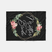 花嫁の母の花　花嫁と新郎　結婚式 フリースブランケット (正面(横))