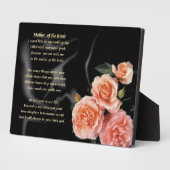 花嫁の母の詩 – ピンクの花 フォトプラーク (側面)