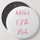 花嫁の母はピンクエレガントのかわいい 缶バッジ (正面&裏面)