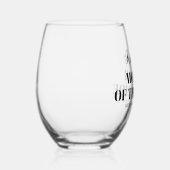 花嫁の母はブラック・タイポグラフィ結婚ズ ステムなしワイングラス (右)