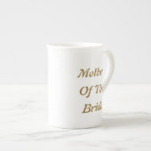 花嫁の母へのプレゼント　ゴールド＆ホワイト　ギフト　お母さんへの感謝 ボーンチャイナマグカップ (正面右)